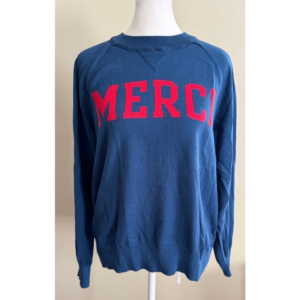 GAP MERCI Raglan Crewneck Pullover Sweater Size S (preppy minmalist) - Picture 2 of 5